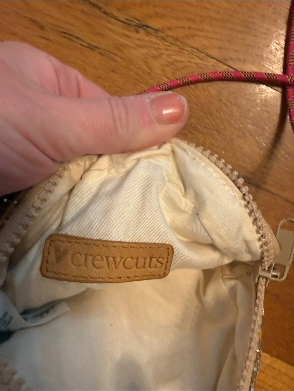 Crewcuts Glitter Emoji Crossbody Bag in Gold with Pink Strap